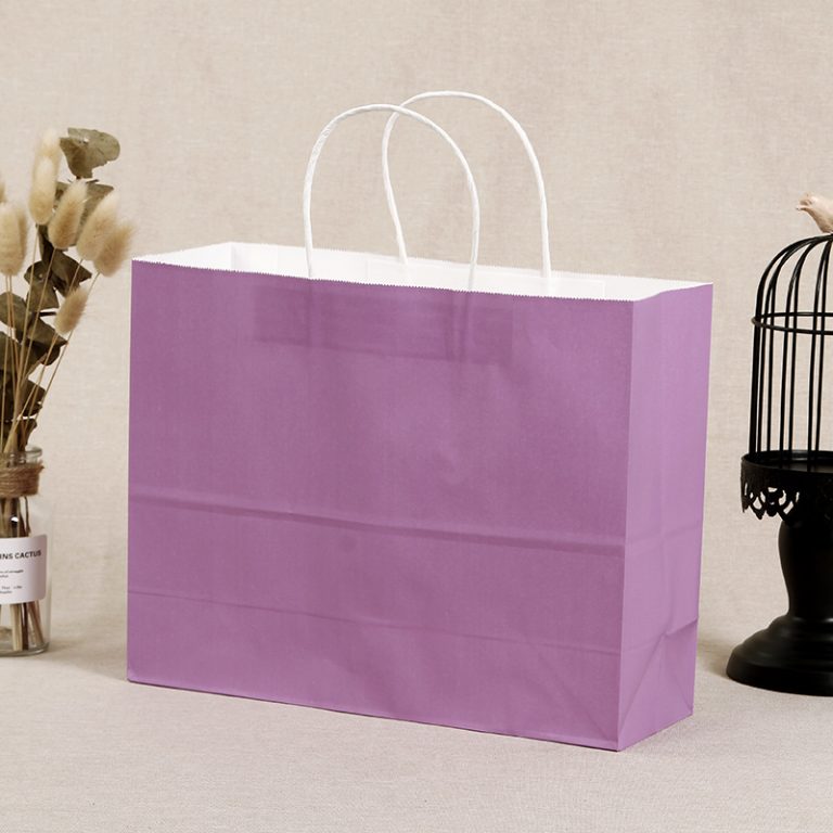 Vertical purple kraft paper bag wholesale Paper Bag Manufacturers