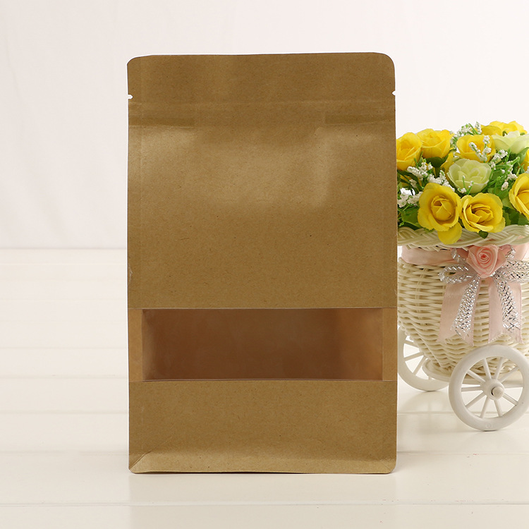 Wholesale custom eightsided kraft paper ziplock bag Paper Bag