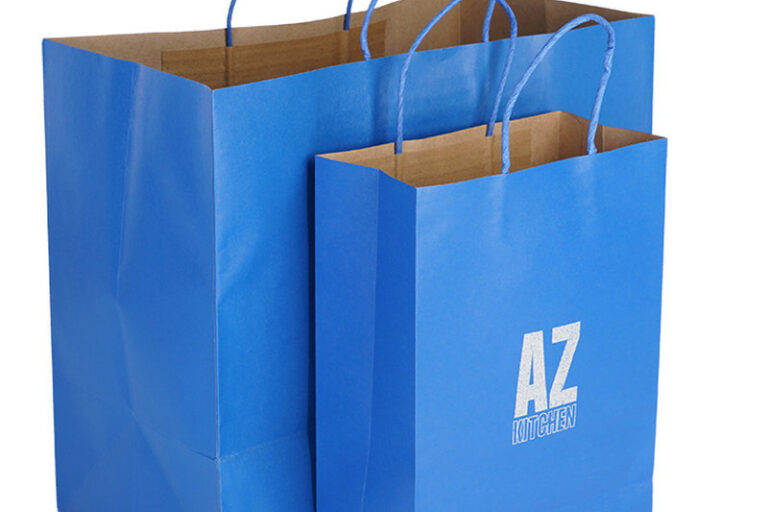 Blue customizable kraft paper bag (4)