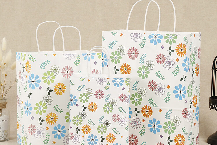 Floral small fresh kraft paper bag (2)