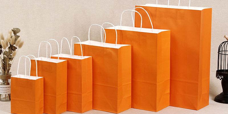 Orange multi-specification kraft paper handbag (2)