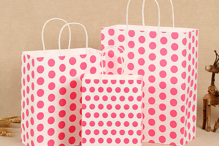 Polka dot pattern thick tote bag (1)