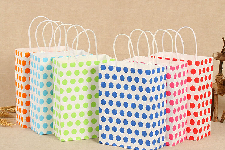 Polka dot pattern thick tote bag (2)