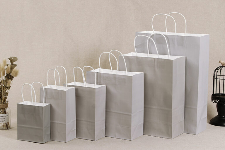 Silver gray portable paper bag customization (3)