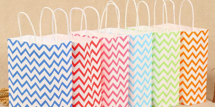 Wave pattern color kraft paper bag (4)
