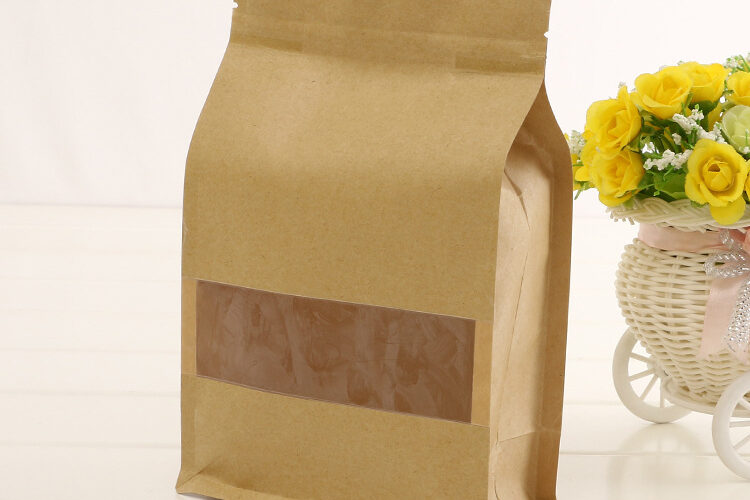 Wholesale custom eight-sided kraft paper ziplock bag (1)