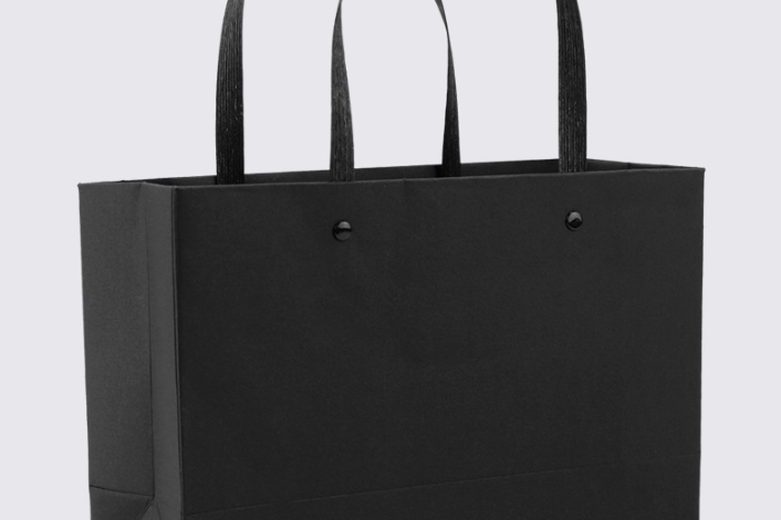 Black portable gift shopping paper bag (1)