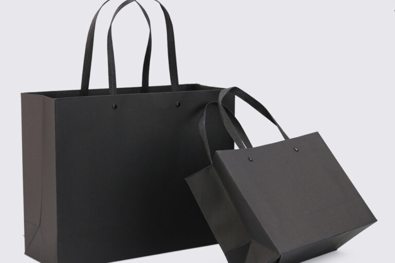 Black portable gift shopping paper bag (1)