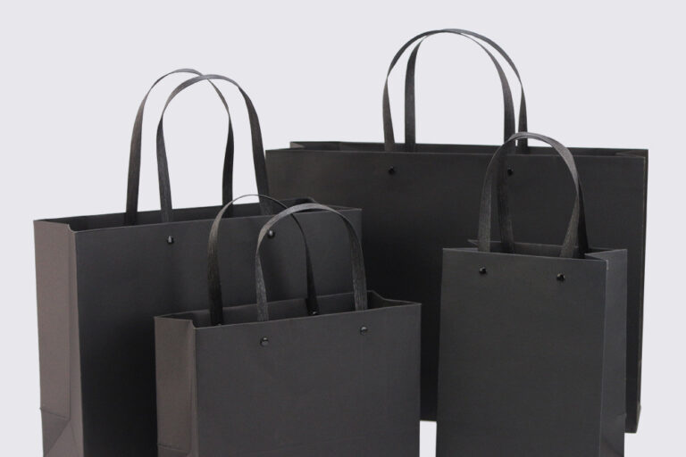 Black portable gift shopping paper bag (2)