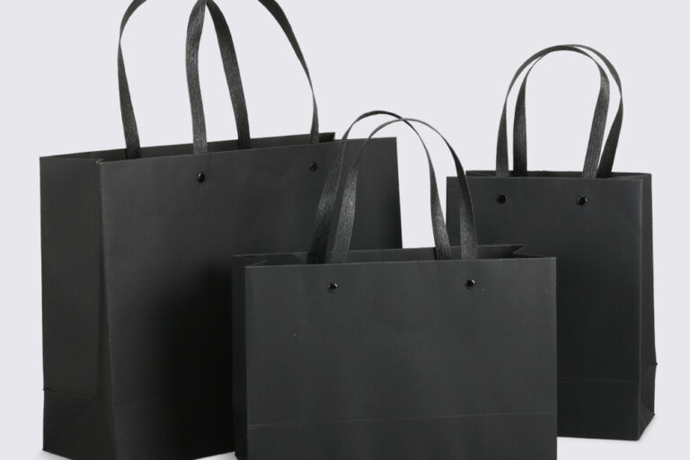 Black portable gift shopping paper bag (3)