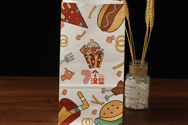 Cartoon printed bread packaging paper bag (3)