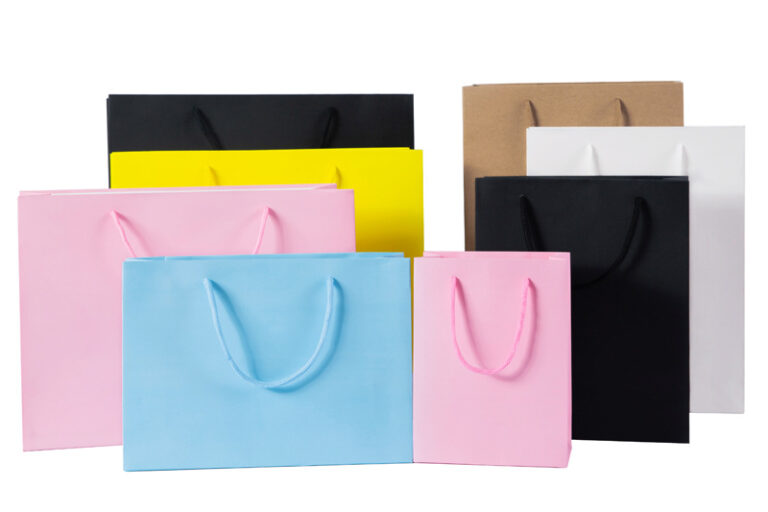 Christmas white card paper bag shopping bag custom (7)