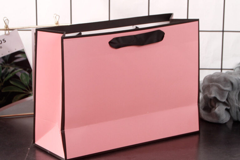 Square customized color printing shopping paper bag (2)