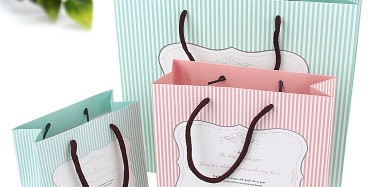 Striped cosmetics clothing shopping bag (5)