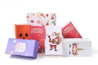 Customized Wholesale Christmas Flat Kraft Paper Bag (3)