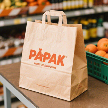 Eco-friendly brown kraft paper bags for food packaging