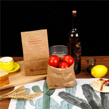 Eco-friendly biodegradable kraft paper takeaway food bags