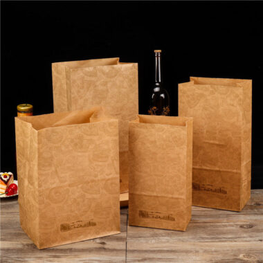 Eco-friendly biodegradable kraft paper takeaway food bags