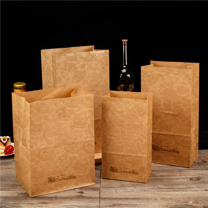 Eco-friendly biodegradable kraft paper takeaway food bags