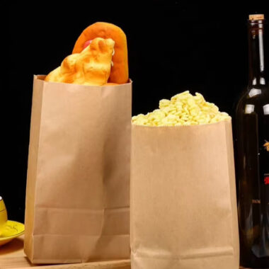 Eco-friendly biodegradable kraft paper takeaway food bags