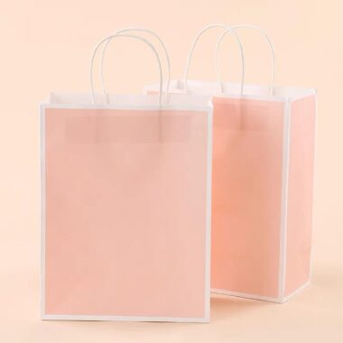 Colorful kraft paper bags for retail and gift packaging