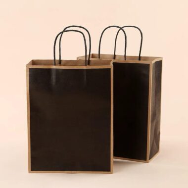 Colorful kraft paper bags for retail and gift packaging