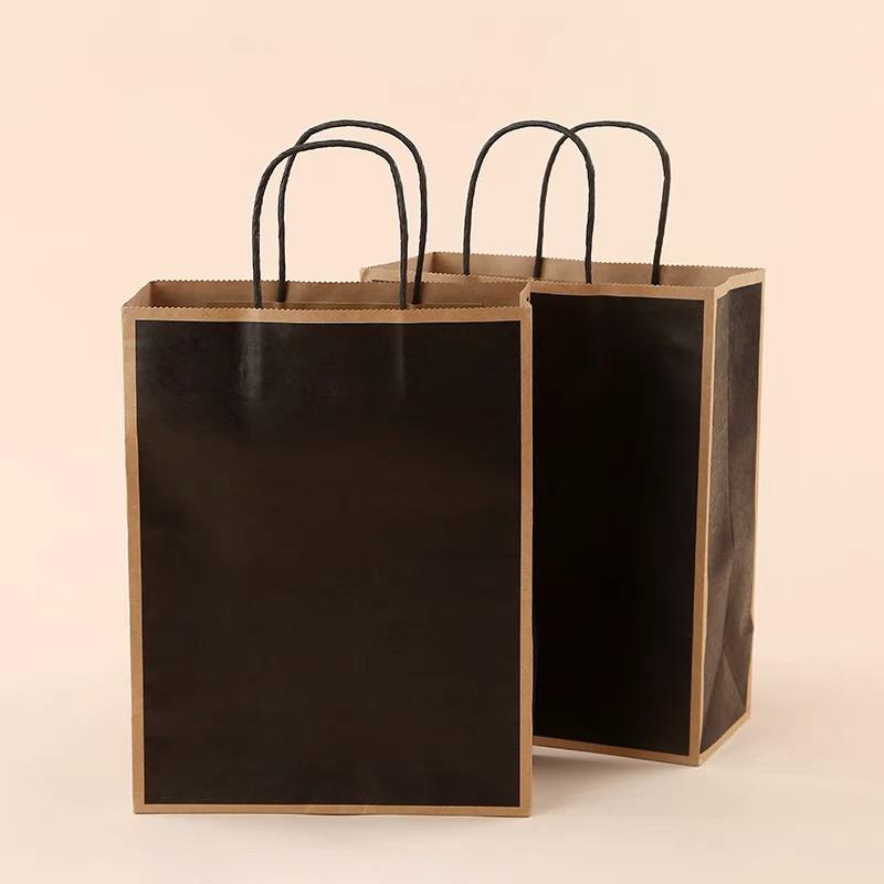 Colorful kraft paper bags for retail and gift packaging