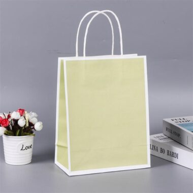 Colorful kraft paper bags for retail and gift packaging