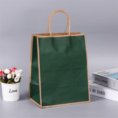Colorful kraft paper bags for retail and gift packaging