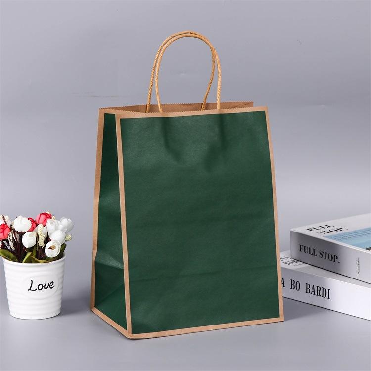 Colorful kraft paper bags for retail and gift packaging