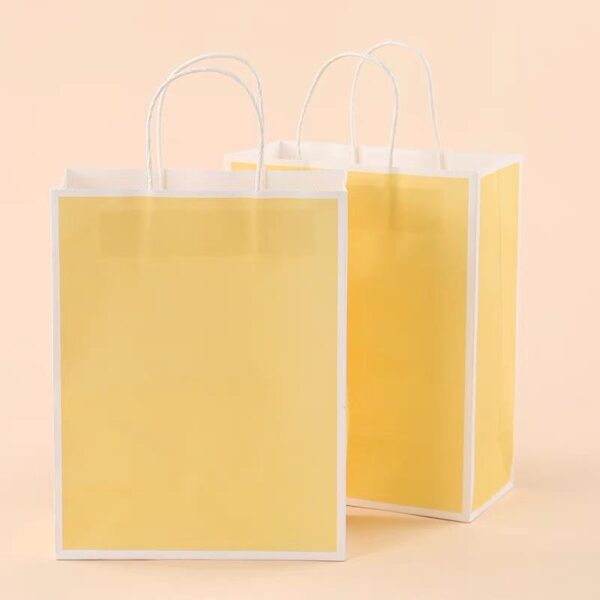 Colorful kraft paper bags for retail and gift packaging