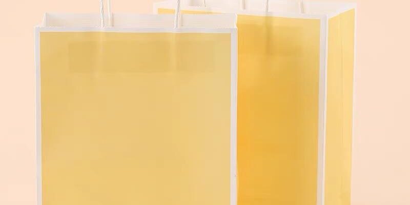 Colorful kraft paper bags for retail and gift packaging