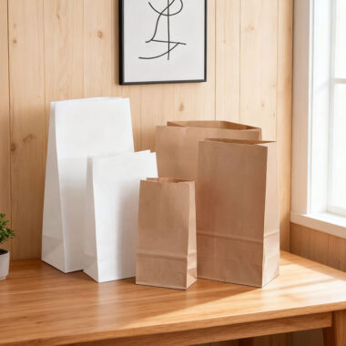 Eco-friendly custom paper bags for coffee and dessert packaging