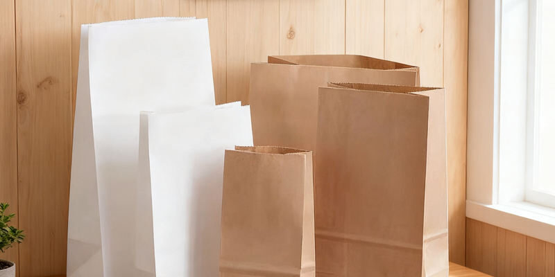 Eco-friendly custom paper bags for coffee and dessert packaging
