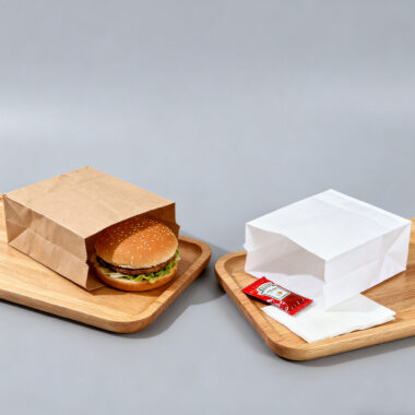 Eco-friendly custom paper bags for coffee and dessert packaging