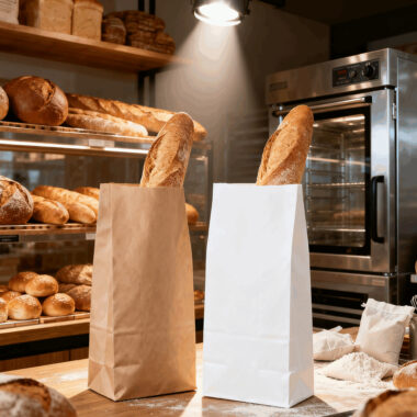 Eco-friendly custom paper bags for coffee and dessert packaging