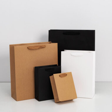 Custom logo gift shopping paper bags for retail and brand packaging
