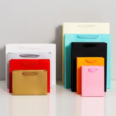 Custom logo gift shopping paper bags for retail and brand packaging