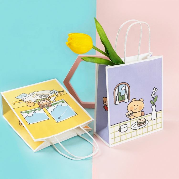 Wholesale cute cartoon birthday bakery gift paper bags
