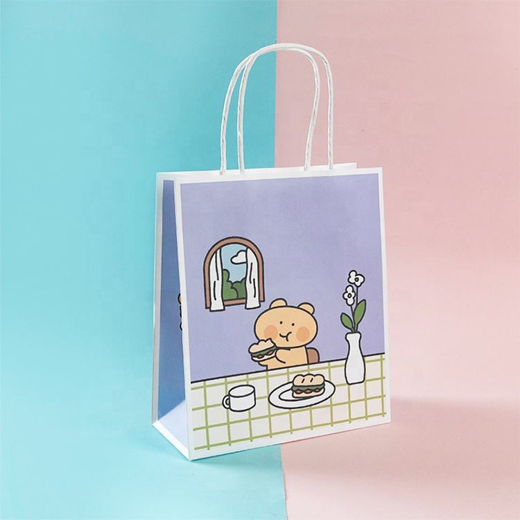 Wholesale cute cartoon birthday bakery gift paper bags