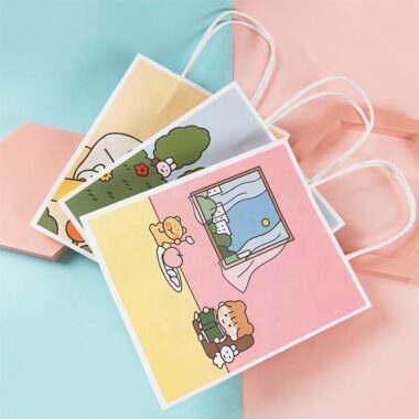 Wholesale cute cartoon birthday bakery gift paper bags