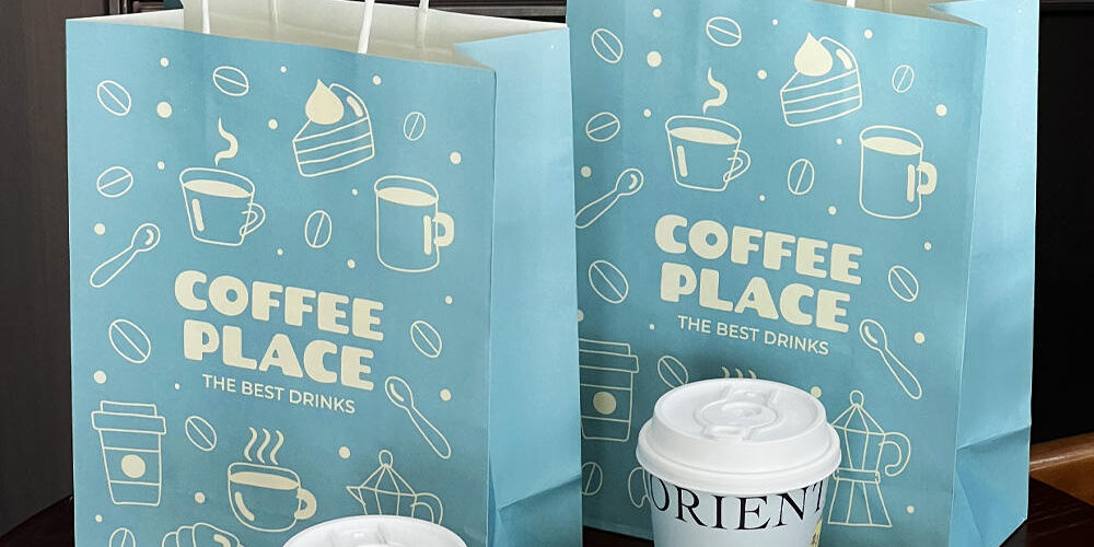 Kraft paper bags for bakery and coffee shop packaging