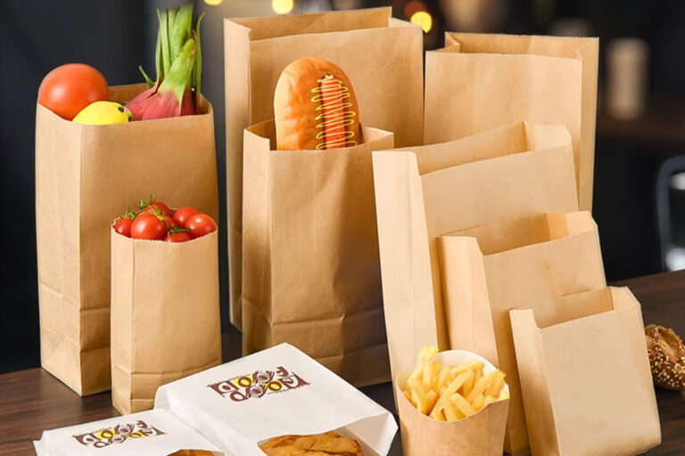 Eco-Friendly Biodegradable Kraft Paper Food Bags (2) Biodegradable kraft paper food bags for snacks and bakery