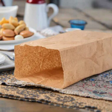 Biodegradable kraft paper food bags for snacks and bakery
