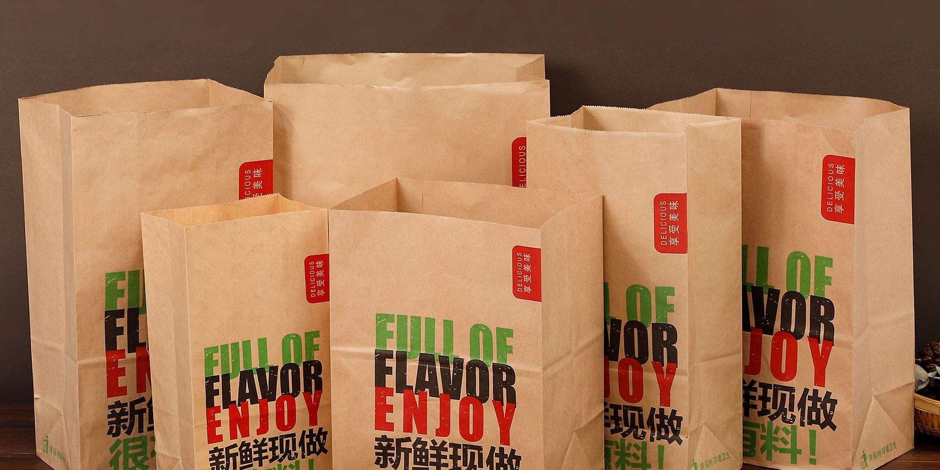 Custom recyclable kraft paper bags for desserts and bread