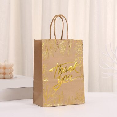 Custom logo kraft paper gift shopping bags for retail and events