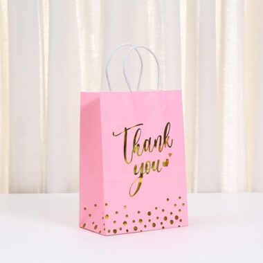 Custom logo kraft paper gift shopping bags for retail and events