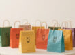 Custom logo kraft paper bags with handles for retail stores