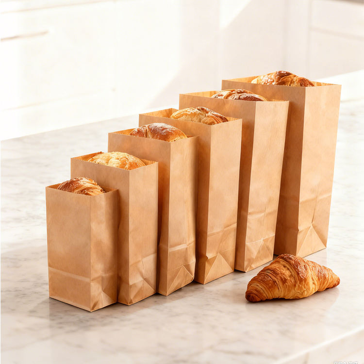 Takeaway food grade paper bags for delivery packaging