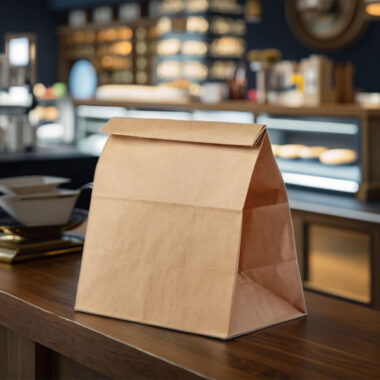 Takeaway food grade paper bags for delivery packaging